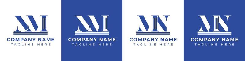 des lettres mn et nm pilier logo, adapté pour affaires avec mn et nm en relation à pilier vecteur
