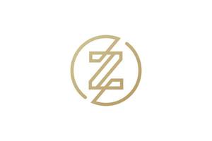 création de logo z. logo de la lettre z. dessin au trait épuré et moderne ou style à une seule ligne. logo z utilisant la couleur or. illustration vectorielle vecteur