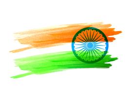 drapeau indien fait avec des traits de couleur vecteur