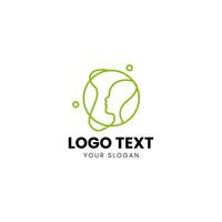 une logo pour une entreprise cette est fabriqué en haut de une cercle et une personne tête vecteur