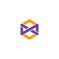 une violet et Orange logo avec une hexagone forme vecteur