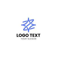 une logo conception pour une entreprise cette est bleu et blanc vecteur