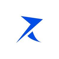 une bleu La Flèche logo avec une blanc Contexte vecteur