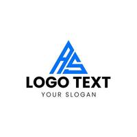 une Triangle logo conception avec bleu caractères vecteur