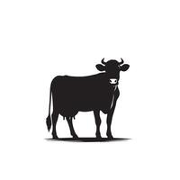 taureau silhouette sur blanc Contexte. vache illustration. taureau logo ,vache logo vecteur