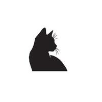 chat silhouette sur blanc Contexte. en jouant chat illustration. chat en jouant silhouette vecteur