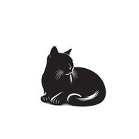 chat silhouette sur blanc Contexte. en jouant chat illustration. chat en jouant silhouette vecteur