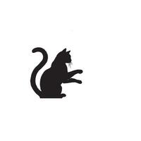 chat silhouette sur blanc Contexte. en jouant chat illustration. chat en jouant silhouette vecteur