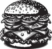 Burger illustration dans ancien vecteur