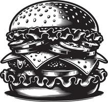 Burger illustration dans ancien vecteur