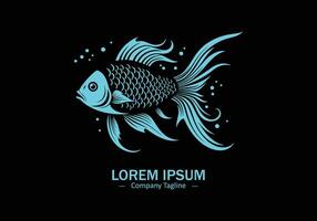 poisson dans océan logo icône silhouette vecteur