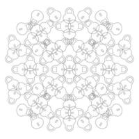 mandala noir et blanc avec cadenas sur une blanc Contexte vecteur