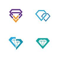 diamant logo modèle et symbole vecteur