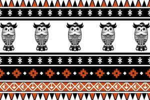 hibou thaïlandais style. hibou thaïlandais style sans couture géométrique modèle. hibou thaïlandais style pouvez être utilisé dans en tissu conception pour vêtements, textile, emballage, arrière-plan, fond d'écran, Accueil décor vecteur