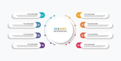 dos et à ne pas faire, Comparaison graphique infographie modèle conception vecteur