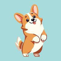 gallois corgi chien des stands sur de derrière jambes illustration vecteur