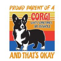 fier parent de une corgi rétro typographie T-shirt conception vecteur