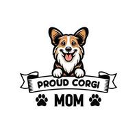 fier corgi maman typographie T-shirt conception vecteur