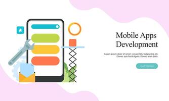 atterrissage page modèle pour mobile app développement vecteur