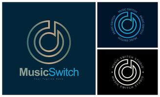 la musique commutateur bouton logo conception modèle pour marque ou entreprise et autre vecteur
