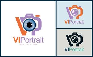 VIP portrait yeux caméra photographier studio logo conception modèle pour marque ou entreprise et autre vecteur