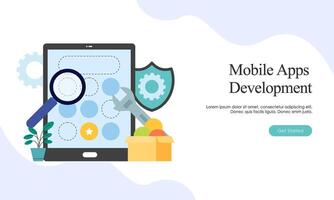 atterrissage page modèle pour mobile app développement vecteur