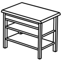 ligne illustration de meubles produit, bureau table vecteur