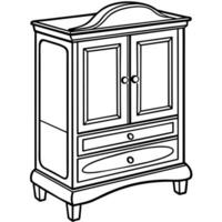 ligne illustration de meubles produit, cabinet vecteur