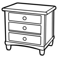 ligne illustration de meubles produit, cabinet vecteur