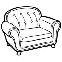 ligne illustration de meubles produit, canapé vecteur