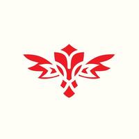 rouge minimaliste moderne hibou logo conception vecteur