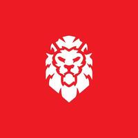 blanc tigre silhouette logo conception sur rouge Contexte vecteur