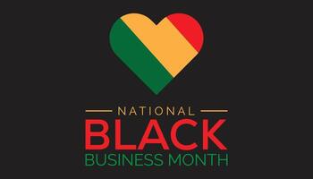 nationale noir affaires mois est observé chaque année sur août.bannière conception modèle illustration Contexte conception. vecteur