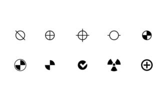 ensemble de collection d'icônes de diverses éditions de logo dangereux dans un style noir et blanc simple. éléments de formes géométriques isolés sur fond blanc dans le vecteur de conception de logo.