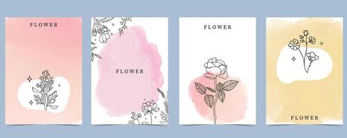 fleur Contexte avec lavande, magnolia, rose.illustration pour a4 page conception vecteur