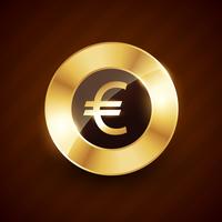 conception de pièce d&#39;or euro avec vecteur d&#39;effets brillants