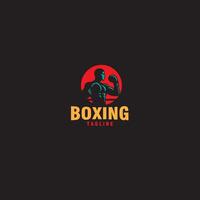 silhouette boxe combattant des sports logo conception graphique modèle vecteur