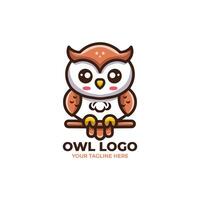 création de logo de hibou mignon vecteur