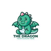 mignonne dragon logo conception vecteur