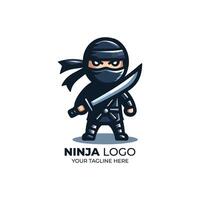 impressionnant ninja mascotte conception logo vecteur