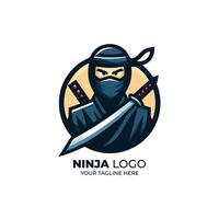 impressionnant ninja mascotte conception logo vecteur