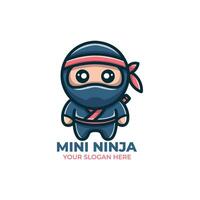 mignonne ninja logo conception vecteur