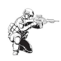 soldat avec fusil vecteur