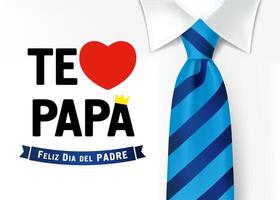 je l'amour vous papa, content les pères journée Espagnol carte postale. social réseau chronologie histoires concept vecteur