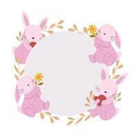 mignonne rose lapin dessin animé sans couture couronne vecteur