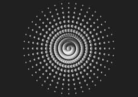 demi-teinte à pois circulaire modèle. géométrique forme radial dans noir et blanche. vecteur