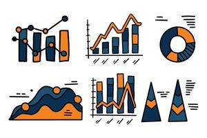 une ensemble de graphiques avec différent formes et tailles vecteur