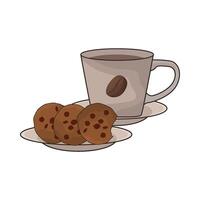 illustration de café tasse et biscuits vecteur