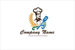 cuisine chef logo conception vecteur