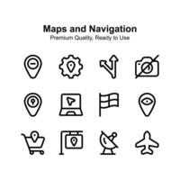 vérifier cette prime qualité Plans et la navigation Icônes ensemble vecteur